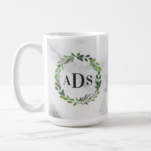 Marmorfarbenkrastermonogramm Kaffeetasse (Links)