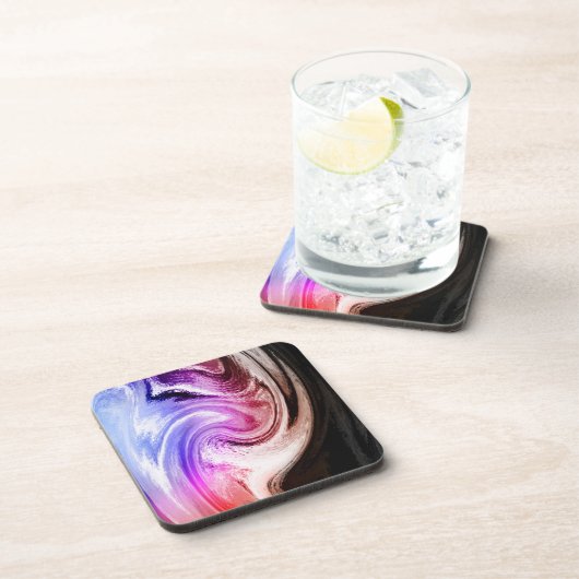 Marmorfarbenwellen Getränkeuntersetzer (Rechte Seite)