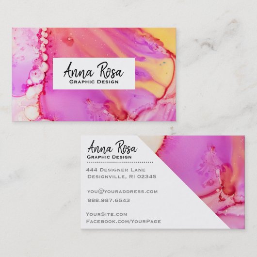 *~* Marmorfett Abstrakter Bio Durchfluss Wasserfar Visitenkarte (Vorne/Hinten)