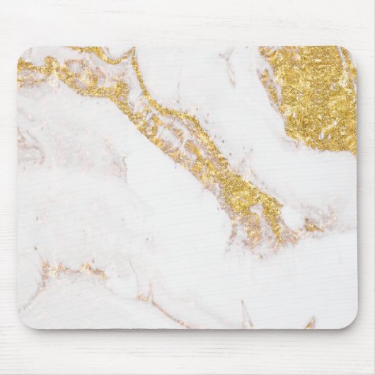 Marmorfliesen aus weißem Glitzer, Keramik Mousepad (Vorne)