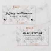 Marmorfliesen | Holz | Silverware Icons Visitenkarte (Vorne/Hinten)