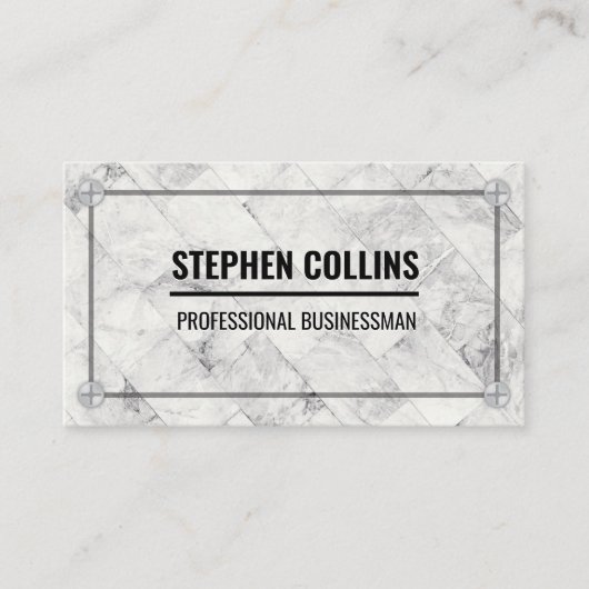 Marmorfliesen | Metallschrauben Visitenkarte (Vorderseite)