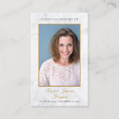 Marmorfoliage Beerdigung Gedenkkarten Foto Gebetsk Visitenkarte (Vorderseite)