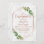 Marmorfoliage Rose Gold Kalligraphie Verlobung Einladung (Vorne/Hinten)