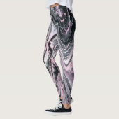 Marmorgegossene rosa Farbe Schwarz Leggings (Links)