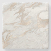 Marmorgestein Weißes Gold Beige Elfenbeincreme Gra Steinuntersetzer (Vorderseite)
