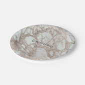 Marmorglasfenster Rose Rosa Gold Silber Designer S Pappteller (Schrägansicht)