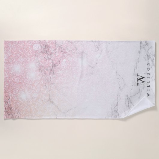 MarmorGlitzer Personalisiert Strandtuch (Vorderseite)