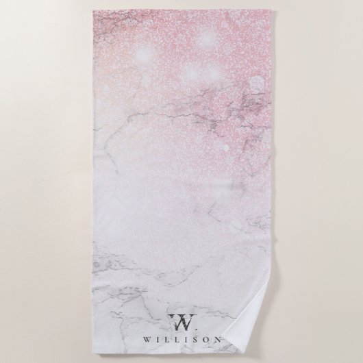 MarmorGlitzer Personalisiert Strandtuch (Vorderseite)