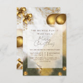 Marmorgold Glitzer Jahr & Weihnachtsfeier Einladung (Vorne/Hinten)