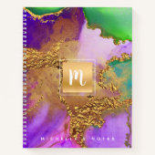 Marmorgold lila Aquarellgold Notizblock (Vorderseite)