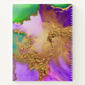 Marmorgold lila Aquarellgold Notizblock (Rückseite)