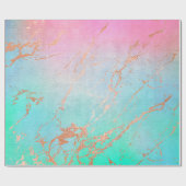 Marmorgold Rosa Grün Geburtstag Hochzeitsgeschenk  Geschenkpapier (Flach)