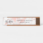 Marmorgold Rose Monogramm modern beruflich Schreibtischnamensplakette (Vorderseite )