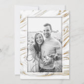 Marmorgolden "We are verlobt" Verlobung Einladung (Rückseite)