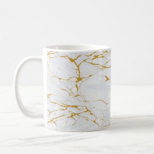 Marmorgoldene Textur Nahtloses Muster Kaffeetasse (Links)