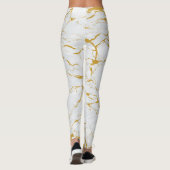Marmorgoldene Textur Nahtloses Muster Leggings (Rückseite)