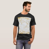 Marmorgoldene Textur Nahtloses Muster T-Shirt (Vorne ganz)