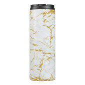 Marmorgoldene Textur Nahtloses Muster Thermosbecher (Rückseite)