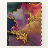 Marmorgoldfarben, lila blaugrün, Monogramm Notizblock (Rückseite)