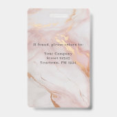 Marmorgoldfarbenes Rosa LogoMitarbeiter-Foto-ID-Ab Ausweis (Back)