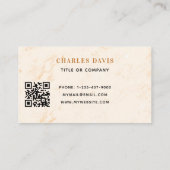 Marmorgoldmonogramm-Initialen Qr-Logo Visitenkarte (Rückseite)