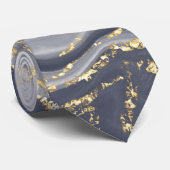 Marmorgrau, weiß und Gold Krawatte (Gerollt)