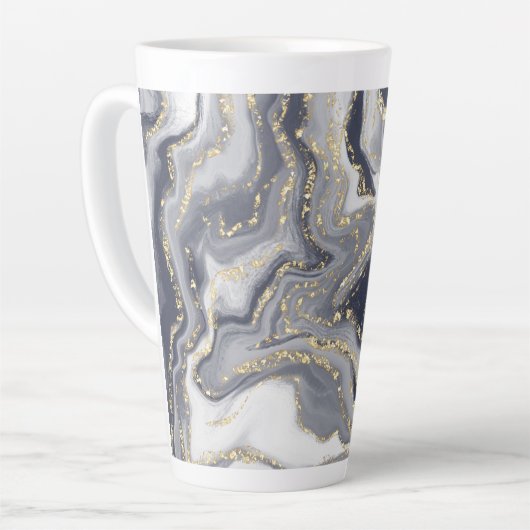 Marmorgrau, weiß und Gold Milchtasse (Linke Ecke)