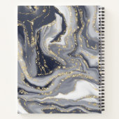 Marmorgrau, weiß und Gold Notizblock (Rückseite)