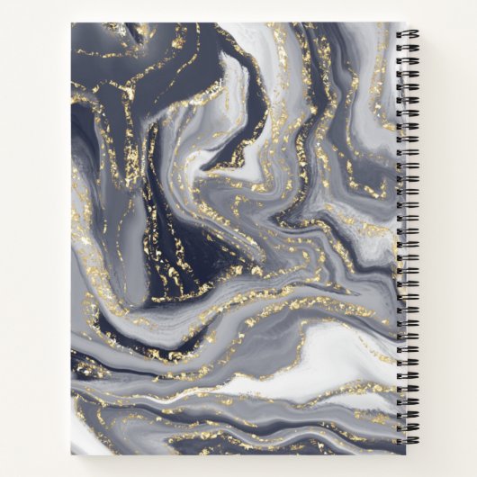 Marmorgrau, weiß und Gold Notizblock (Rückseite)