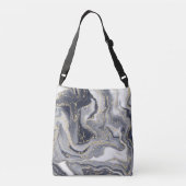 Marmorgrau, weiß und Gold Tragetaschen Mit Langen Trägern (Rückseite)