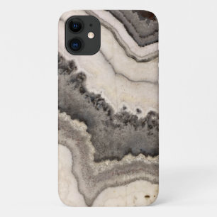 Marmorgraue Schwarz-weiße Edelsteine Case-Mate iPhone Hülle