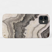 Marmorgraue Schwarz-weiße Edelsteine Case-Mate iPhone Hülle (Rückseite (Horizontal))