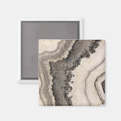 Marmorgraue Schwarz-weiße Edelsteine Magnet (Vorderseite/Rückseite)