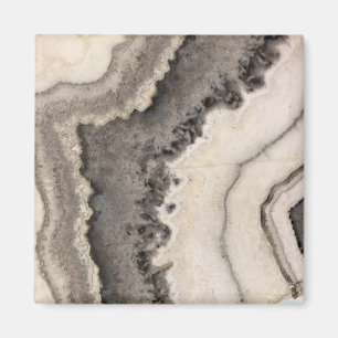 Marmorgraue Schwarz-weiße Edelsteine Magnet