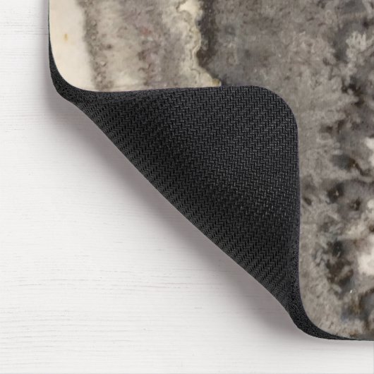 Marmorgraue Schwarz-weiße Edelsteine Mousepad (Ecke)