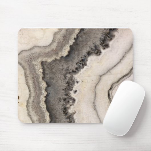 Marmorgraue Schwarz-weiße Edelsteine Mousepad (Mit Mouse)