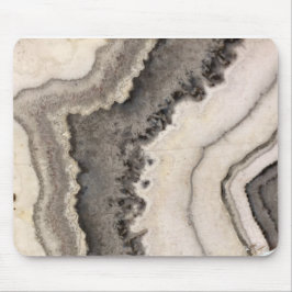 Marmorgraue Schwarz-weiße Edelsteine Mousepad