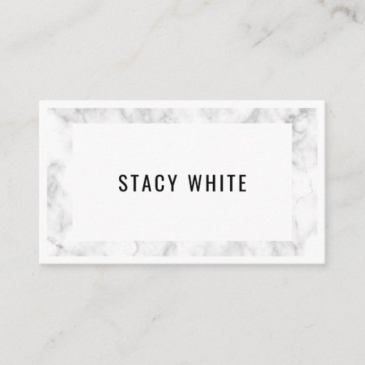 Marmorgrenze Minimal Moderne Moderne Visitenkarte (Vorderseite)