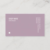 Marmorgrenze Minimal Modernes, trendy Lila Visitenkarte (Rückseite)