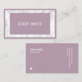 Marmorgrenze Minimal Modernes, trendy Lila Visitenkarte (Vorne/Hinten)