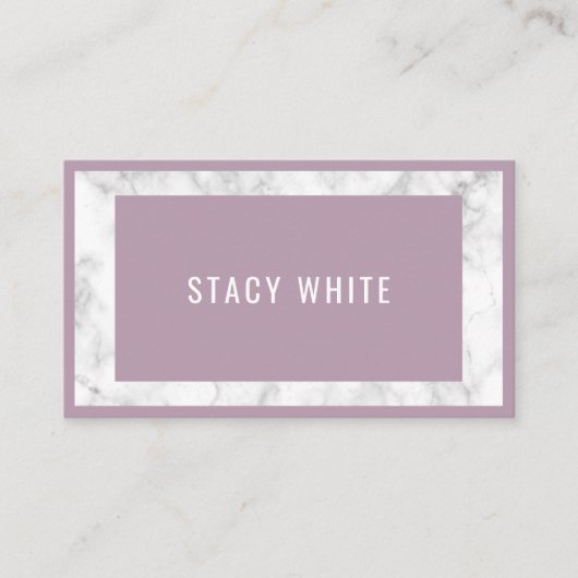 Marmorgrenze Minimal Modernes, trendy Lila Visitenkarte (Vorderseite)