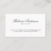 Marmorgrenzenkalligraphie-Skript elegant schwarz Visitenkarte (Rückseite)