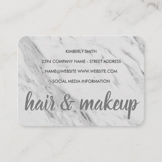 Marmorhaar und -schminke visitenkarte (Vorderseite)