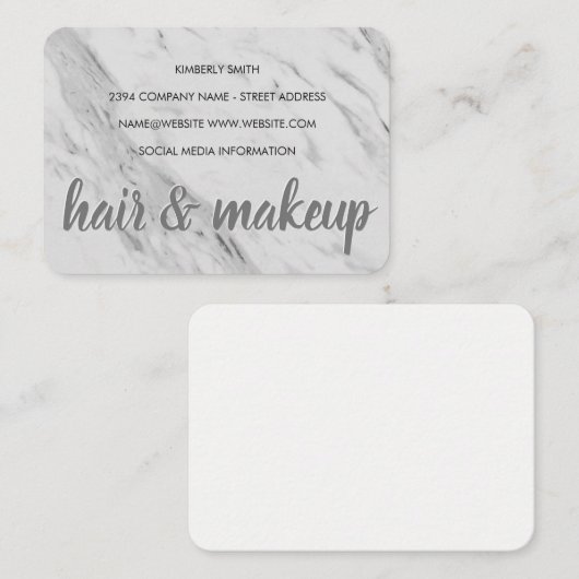 Marmorhaar und -schminke visitenkarte (Vorne/Hinten)