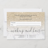 Marmorhellgold Glitzer ombre Geschenkgutschein (Rückseite)