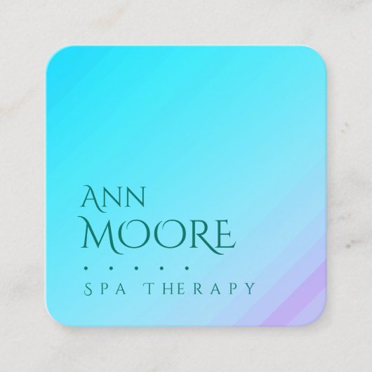 Marmorhellgrünes Steinblau Quadratische Visitenkarte (Vorderseite)
