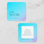 Marmorhellgrünes Steinblau Quadratische Visitenkarte (Vorne/Hinten)