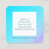 Marmorhellgrünes Steinblau Quadratische Visitenkarte (Rückseite)