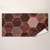 Marmorhexagon nahtlose Textur mit Gold Badehandtuch (Badehandtuch)
